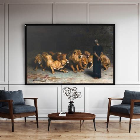 Daniel in the Lions Den by Briton Riviere Canvas/poster Wall Art Reproduction, British Painting ...