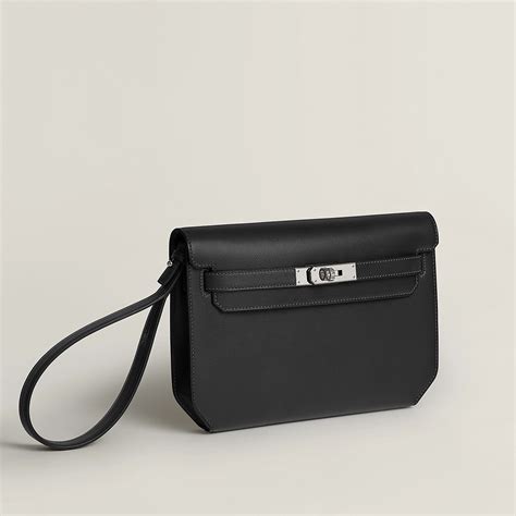 Hermes Kelly depeches 25手包 CC89 Noir 黑色 Evercolor 小牛皮手拿包-Hermès Birkin kelly Constance Lindy Bag
