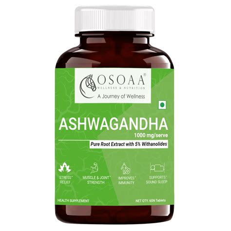 OSOAA Ashwagandha with 5% Withanolides(like KSM 66) 1000mg | 100% Pure ...