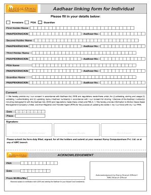 Fillable Online AADHAAR standalone form 11-07-2018.cdr - Motilal Oswal ...