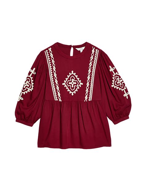Buy Embroidered Puff Sleeve Blouse at Marks & Spencer