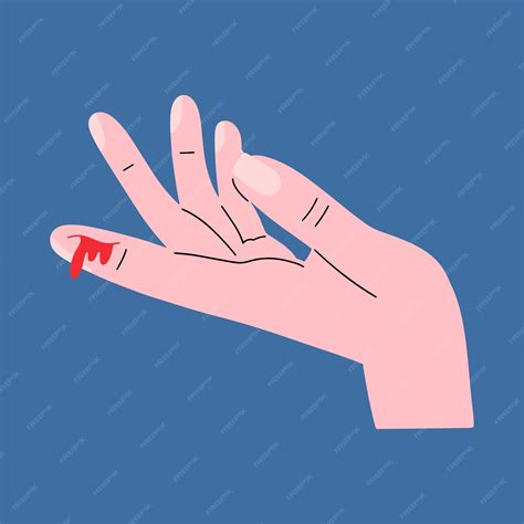 Premium Vector | Illustration of a hand with a cut on the finger and ...