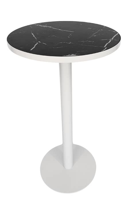 Cocktail Table – Luxe Haven - Round - White Frame - Black Marble Top ...