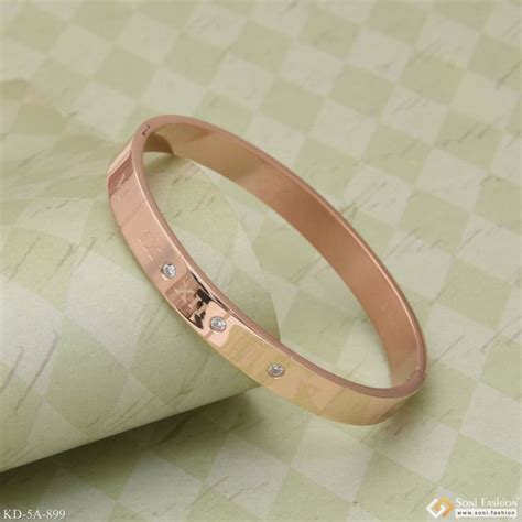 Roman Number With Diamond Dainty Design Best Quality Rose Gold Kada ...