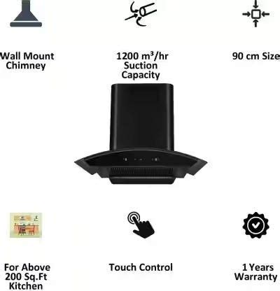 Kutchina ROMANIA 90 cm Chimney (Black) Online Price in India - Easy EMI ...