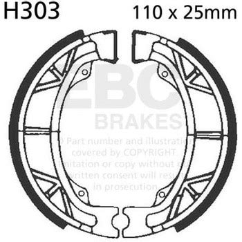 H303 Plain モーターサイクル リプレイスメント ブレーキシューズ リア左側用 1セット EBC Brakes (イービーシーブレーキ ...