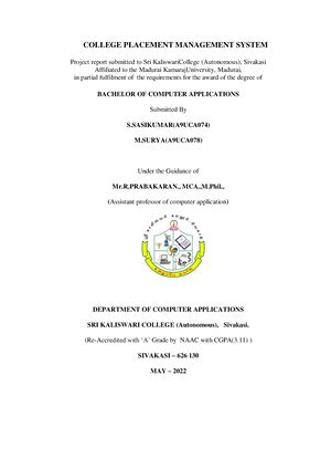 College Placement Management System - COLLEGE PLACEMENT MANAGEMENT ...