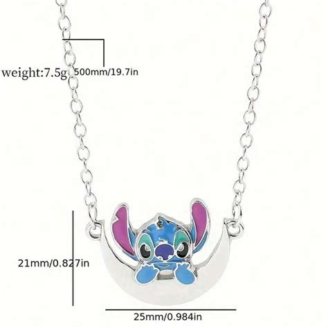 Disney 1pc Studi Moon Pendant Necklace-Cute Cartoon Anime Charm, Alloy ...