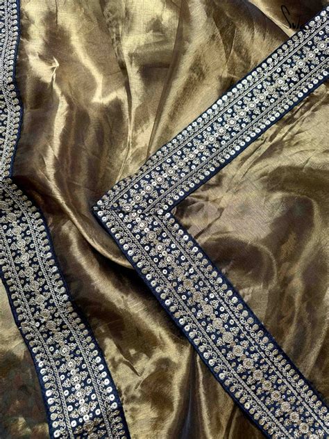 Shimmer Gold Chanderi Silk Saree With Lace Border|Amber|Suta