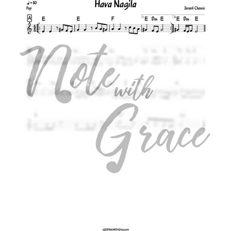 Hava Nagila Lead Sheet (Israeli Folk Song) — NoteWithGrace.com
