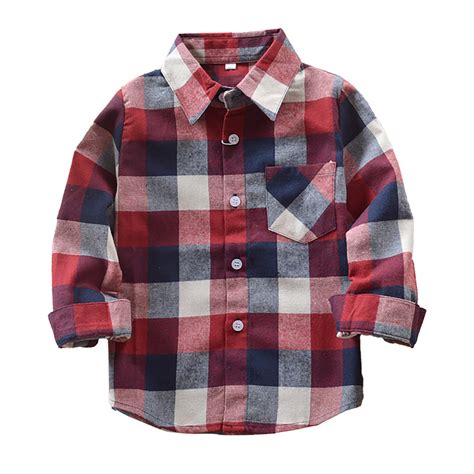 Toddler Boy Flannel Shirt Fall Jacket Toddler Girl Boys Casual Button ...