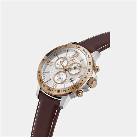 GC Men Quartz Silver Dial Chronograph Leather Watch Y91002G1MF – Just ...