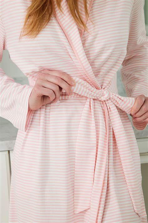 LAKE | Women | Pima Cotton Pajamas | English Rose Stripe Robe