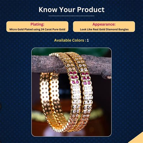 Elegant Traditional Micro Gold Plated AD Bangles with Ruby Stones ...