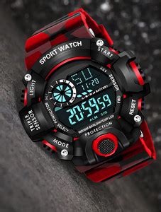 FashionKnight G-90 6 Months Warranty Wrist Watch Sport Watch with Red ...