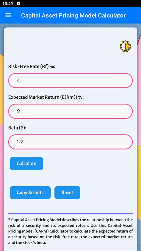 CAPM Calculator - App on Amazon Appstore