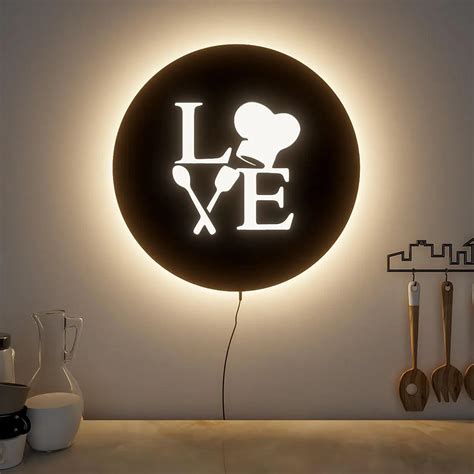 Love for Cooking Backlit Wall Art for Kitchen Decor – Decors Mantra