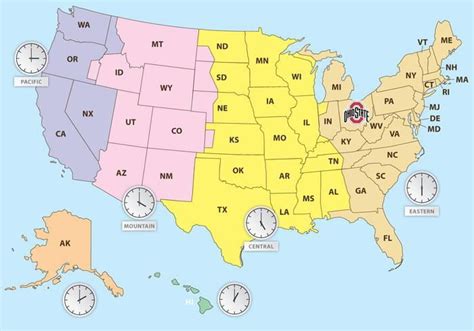 Time Zones in All States of America in Comparison to the U. K. 的图像结果