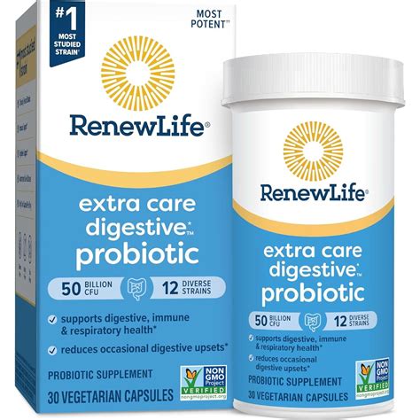 Renew Life Ultimate Flora Probiotic Extra Care 50 Billion 12 Strains 3 ...