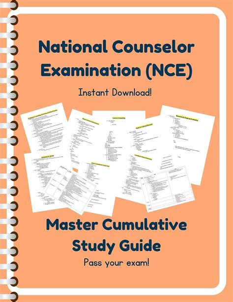 National Counselor Examination NCE FULL Study Guide instant Download - Etsy