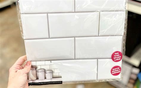 Dollar Tree BackSplash for LESS Using these Wall Tiles!