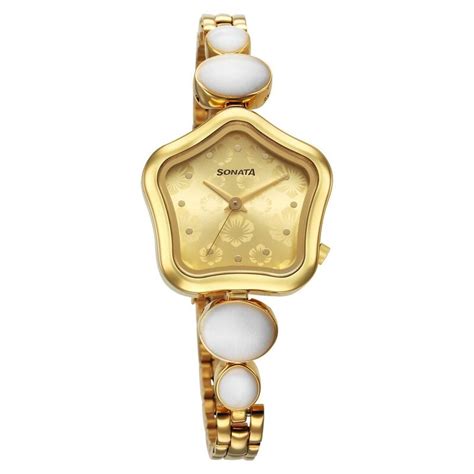 Buy Online Sonata Utsav Champagne Dial Watch for Women - ns8185ym04 | Titan