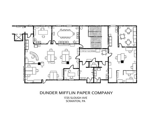 The Office Floor Plan | the Office TV Show | Blueprint | Dunder Mifflin ...