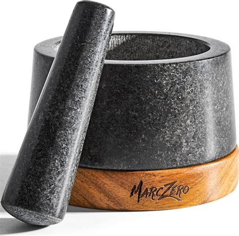 Amazon.com: MarcZero 6inch Large Mortar and Pestle Set with Anti ...