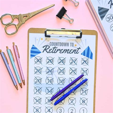FREE Retirement Countdown Calendar Printable