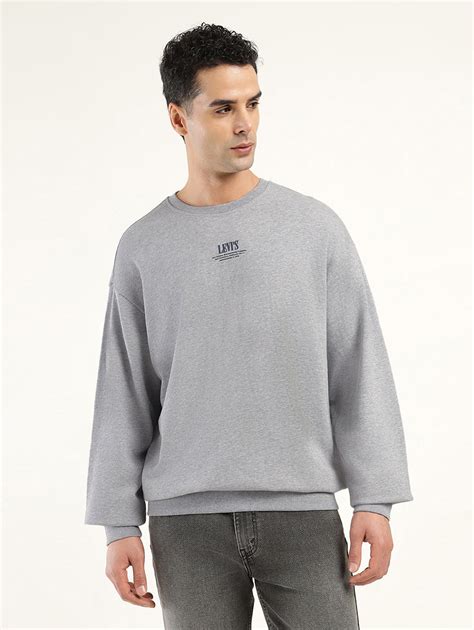 Men's Solid Grey Crew Neck Sweatshirt – Levis India Store