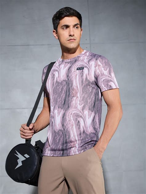 Men Slim Fit Crew Neck T-shirt with Techno Cool+