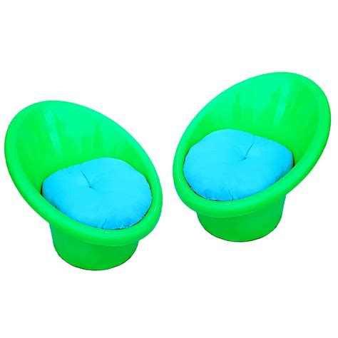 ANJWAR Tub Chair with Complimentary Cushions Set of 2 (Plastic ...