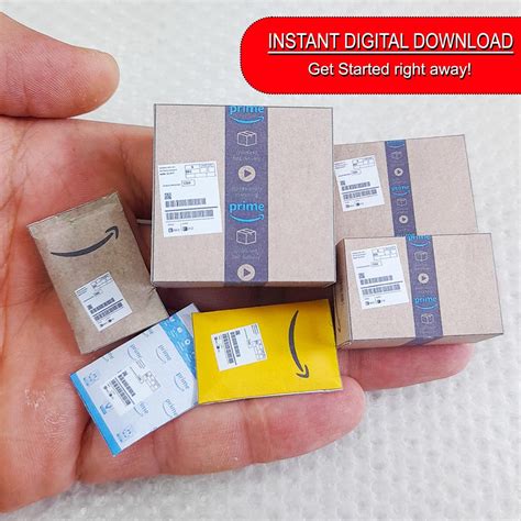 Mini AMAZON BOX and Envelopes Template | Digital Download File Amazon ...