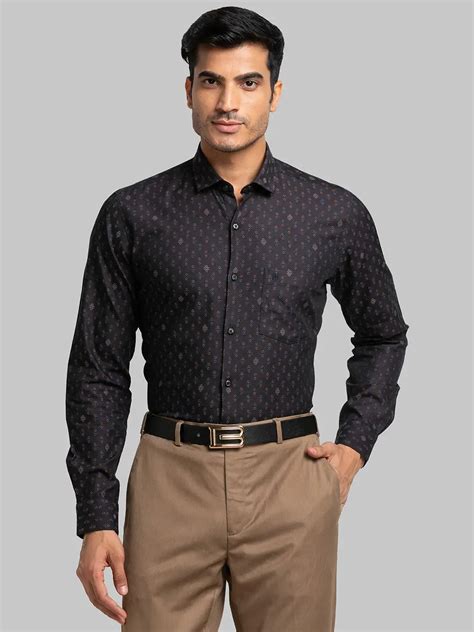 Raymond Men Orange Jacquard Contemporary Fit Cotton Shirt – MyRaymond