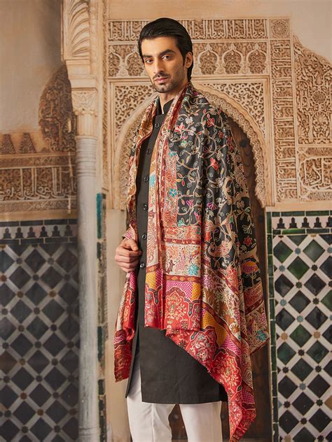 Pashmoda Men Kalamkari Embroidered Shawl (Size 101x203 Cm)