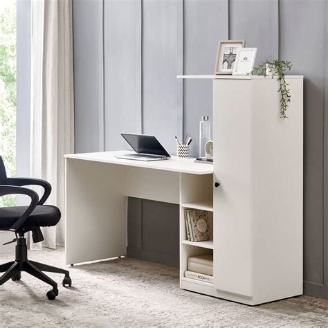 Buy Helios Madison Study Desk with Cabinet - White from Home Centre at ...