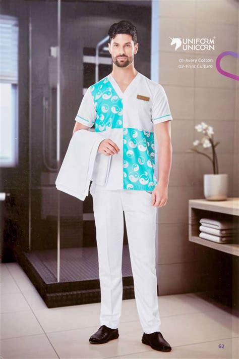 Printed White Uniform For Resort Staff With Short Sleeves in Surat