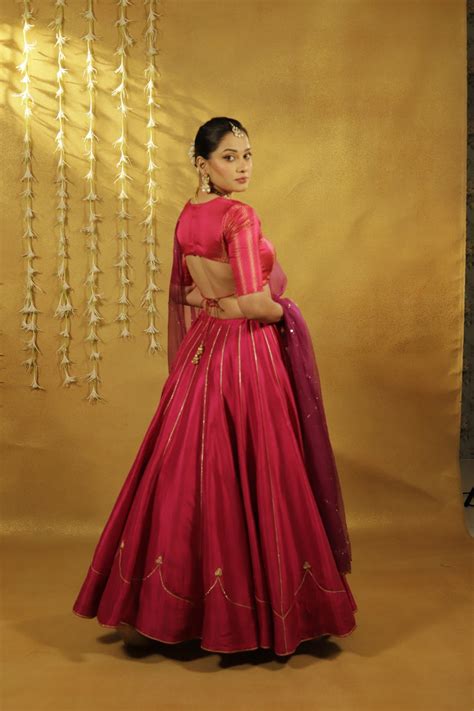 Pink Jaipuri Lehenga Set – Story Of India
