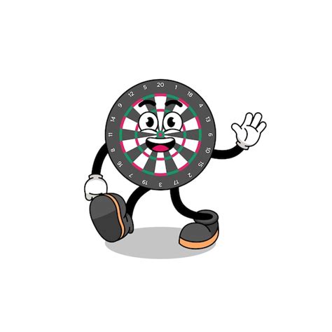 Dart board cartoon walking | Premium Vector