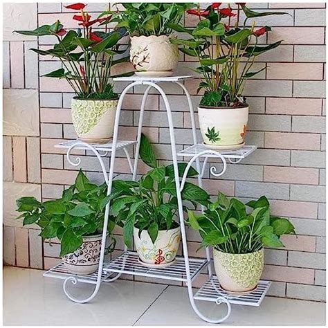 UZ; METAL STORE Multi Tier Iron Metal Plant Stand For Balcony Outdoor ...