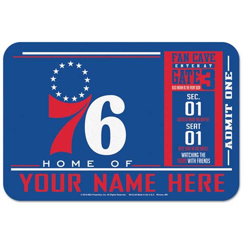 Philadelphia 76ers WinCraft 20'' x 30'' Personalized Floor Mat