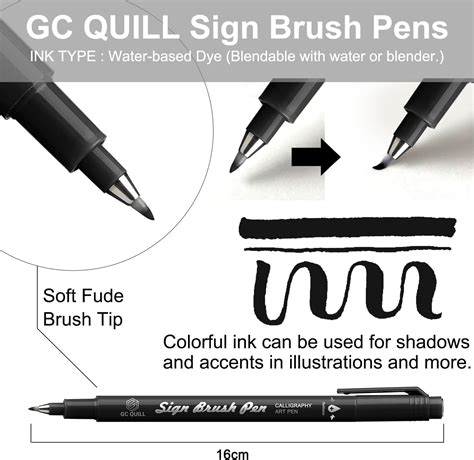 GCQUILL GC QUILL Fudenosuke Brush Pen - 16 Colors India | Ubuy