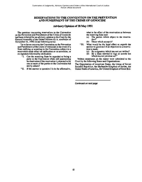 Genocide Convention Ad. Op - RESERVATIONS TO THE CONVENTION ON THE ...