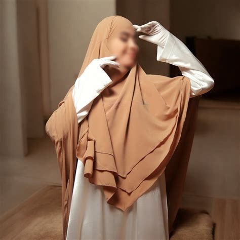 Bashariya Sand Color Three-Layer Triangular Very Long Prayer Khimar Hi ...