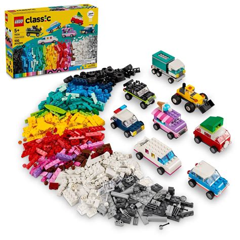 Amazon.com: LEGO Classic Creative Vehicles, Colorful Construction Brick Building Kit with Ice ...