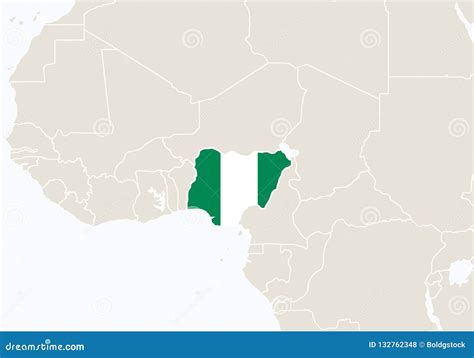 Africa with Highlighted Nigeria Map Stock Vector - Illustration of global, geographic: 132762348 - map of africa highlighting nigeria