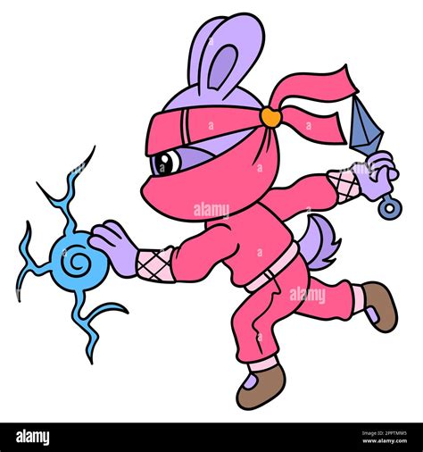 masked rabbit ninja issued a mainstay move carrying the kunai in hand ...