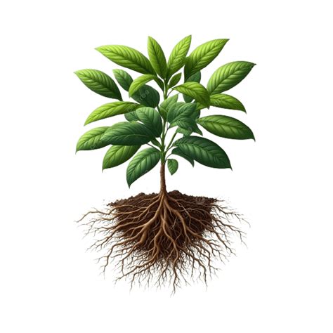 A Green Plant With Leaves And Roots, Green Plant, Leaves And Roots ...