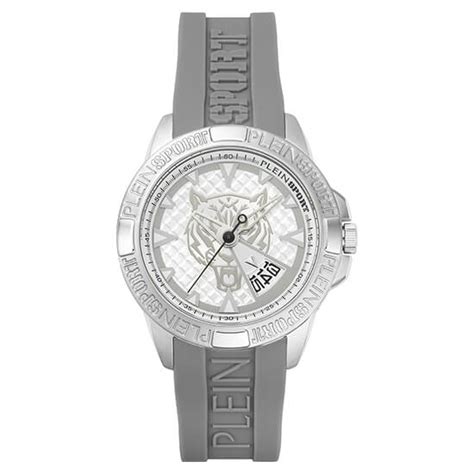 Plein Sport Sport Touchdown Silver Round Dial Quartz Analog Men Watch ...