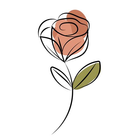 Rose Line Art Vector, Rose Drawing, Rose Sketch, Rose Liner PNG and Vector with Transparent ...